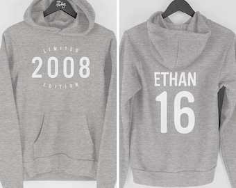 16th Birthday Boy Hoodie, 16th Birthday Gift for Boys, Limited Edition 2008 Hoodie, Hoody for 16th Birthday