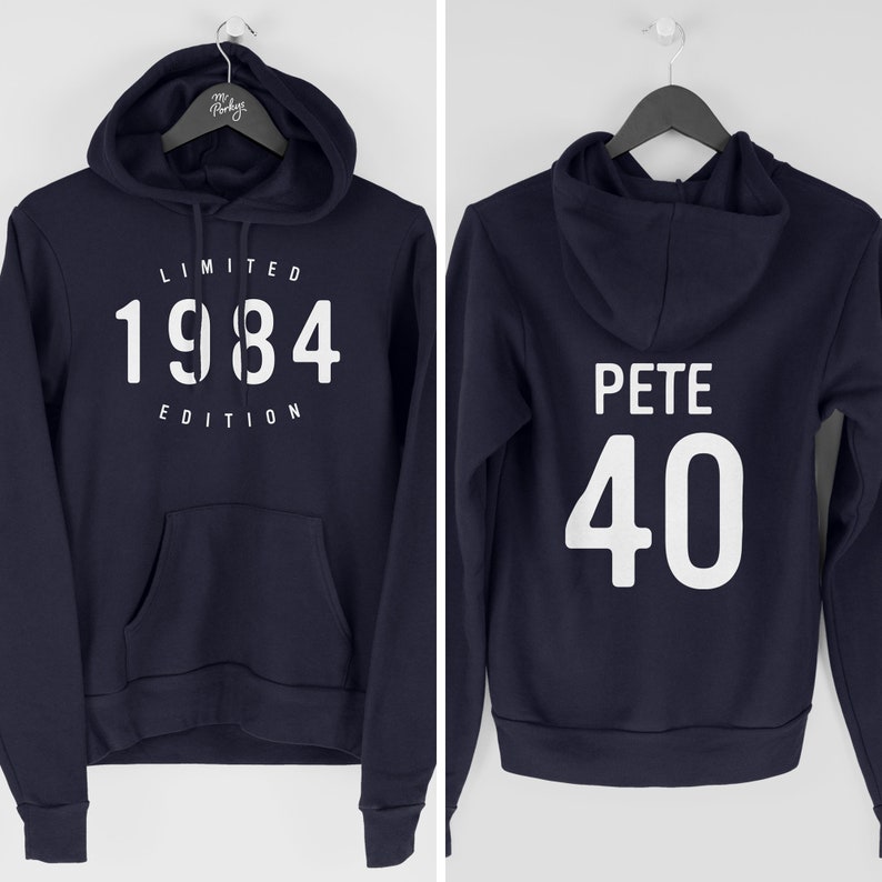 40th Birthday Hoodie for Men, 1984 Hoodie, 40th Birthday Gift for Him, Limited Edition 1984 Hoody for Men image 1