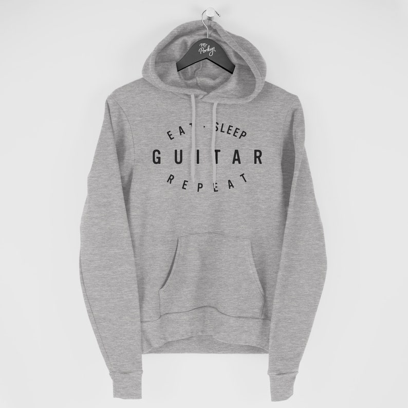 Guitar Hoodie, Guitar Player Gift, Eat Sleep Guitar Hoodie image 3