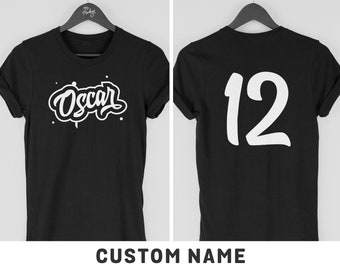 Boys Personalised 12th Birthday T Shirt, Kids Custom Name Tshirt, 12th Birthday Gift with Back Number T-Shirt