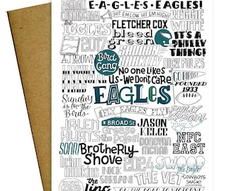 Philadelphia Eagles Type Mashup Greeting Card