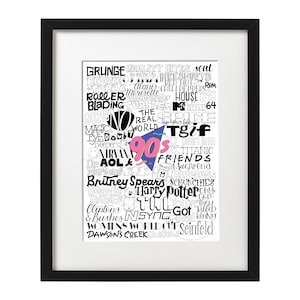 90&#39;s Type Mashup Art Print