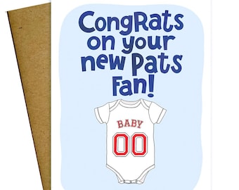 Congrats on Your New Pats Fan New England Patriots Baby Card