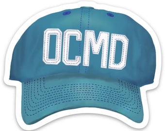 Ocean City Maryland Baseball Cap Die Cut Sticker