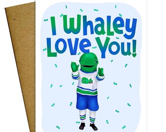 I Whaley Love You Hartford Whalers Love Card
