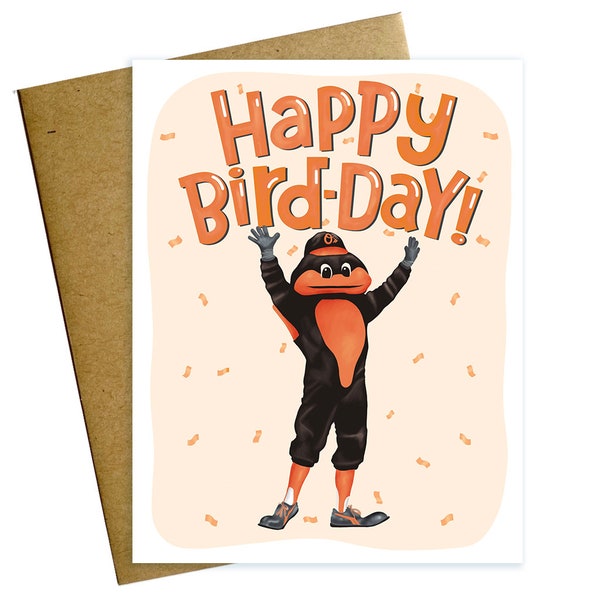 Happy Bird-Day Baltimore Orioles Birthday Card