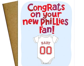 Congrats on Your New Phillies Fan Philadelphia baby card