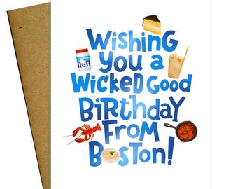 Have a Wicked Good  Birthday from Boston Card