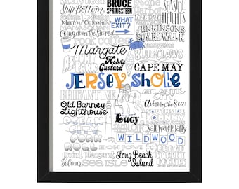 Jersey Shore Type Mashup Art Print
