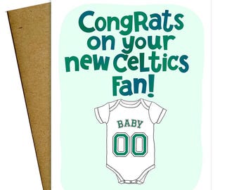 Congrats on Your New Boston Celtics Fan Baby Card