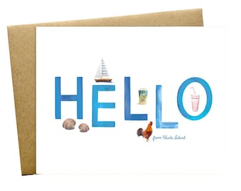 Hello from Rhode Island Greeting Card
