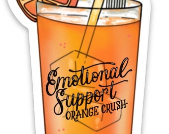 Emotional Support Orange Crush Sticker