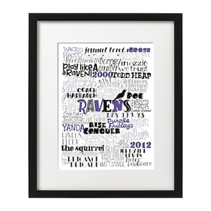 Ravens Type Mashup Art Print