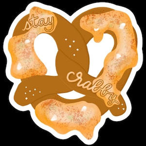Stay Crabby Crab Pretzel Sticker