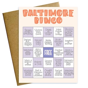 Tarjeta de bingo de Baltimore