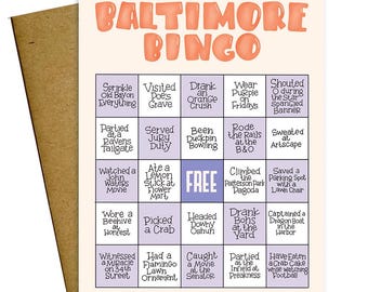 Baltimore Bingo Card