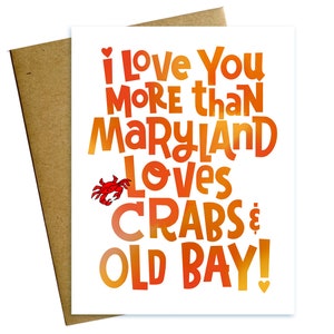 Les crabes du Maryland et Old Bay adorent la carte de Saint-Valentin