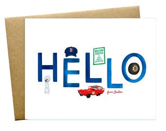 Hello from Boston Greeting Card