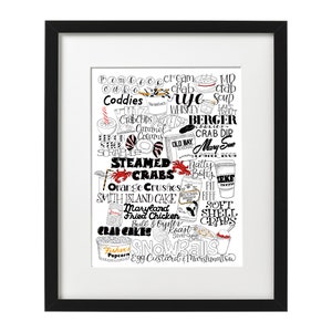 Maryland Food Type Mashup Art Print