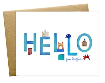 Hello from Hartford, Connecticut New England Greeting Card