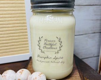 Farmhouse/hand poured/homemade/scent/100 % natural soy/rustic/gift/farm house decor/home decor/mason jar/16 oz/clean burn/