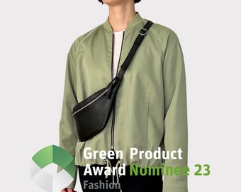 Hip bag black genuine leather, shoulder bag leather, fanny pack, also wearable as a belt bag / bum bag, handmade premium leather bag