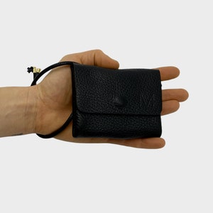 Mini portefeuille en cuir PREMIUM, portefeuille unisexe, étui à cartes, portefeuille MINI, portefeuille mince avec compartiment à pièces, petit portefeuille en cuir, cuir authentique image 7