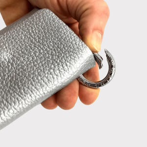 Leder Mini Wallet mit Schnappring, Portemonnaie, MINI Geldbörse, Slim Wallet mit Münzfach, kleiner Ledergeldbeutel, Ledergeldbörse mit Ring