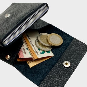 Mini portefeuille en cuir PREMIUM, portefeuille unisexe, étui à cartes, portefeuille MINI, portefeuille mince avec compartiment à pièces, petit portefeuille en cuir, cuir authentique image 6
