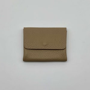 Mini Wallet genuine leather, kleines Leder Portemonnaie, Echt Leder Geldbörse, taupe Ledergeldbeutel unisex, Karten und Münz Geldbeutel, premium Leather wallet beige/taupe, genuine leather wallet