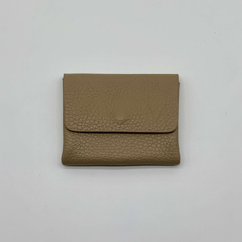 Mini Wallet genuine leather, kleines Leder Portemonnaie, Echt Leder Geldbörse, taupe Ledergeldbeutel unisex, Karten und Münz Geldbeutel, premium Leather wallet beige/taupe, genuine leather wallet