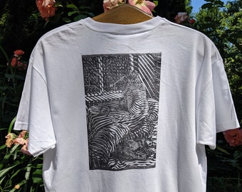 Chats et Femme - Linoprint - T-shirt