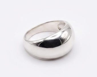 Chunky Sterling Silver Dome Ring, Bold Statement Band