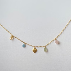 Morganite Stone Chain Necklace | Pink Quartz, Citrine, Prinayt Gemstone | Women's Gift Jewelry