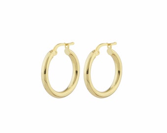 Elegant Handcrafted Sterling Silver Hoop Earrings, Gemstone earrings, accessories 925k silver 22k gold plated