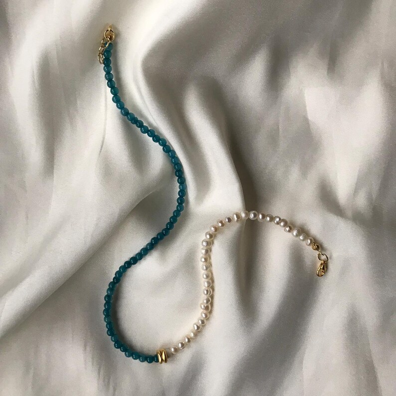 Pearl Necklace Natural Stone Gemstone Pearl Necklaces Etsy