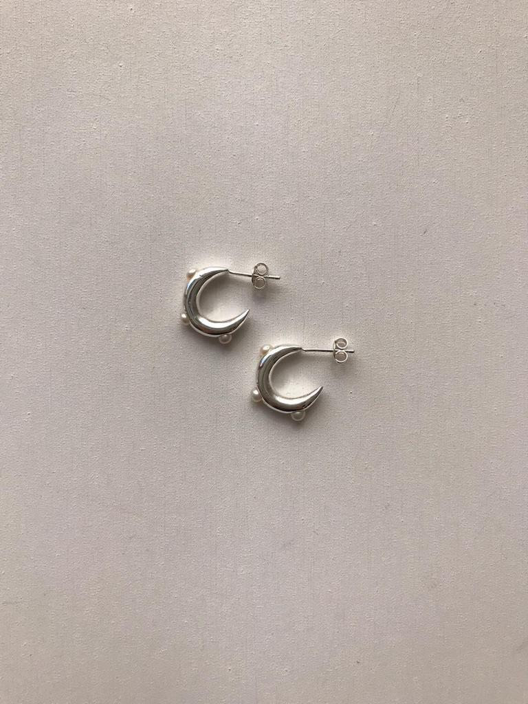 Hoop Earrings With Freshwater Pearl Accessories 925k Silver | Etsy