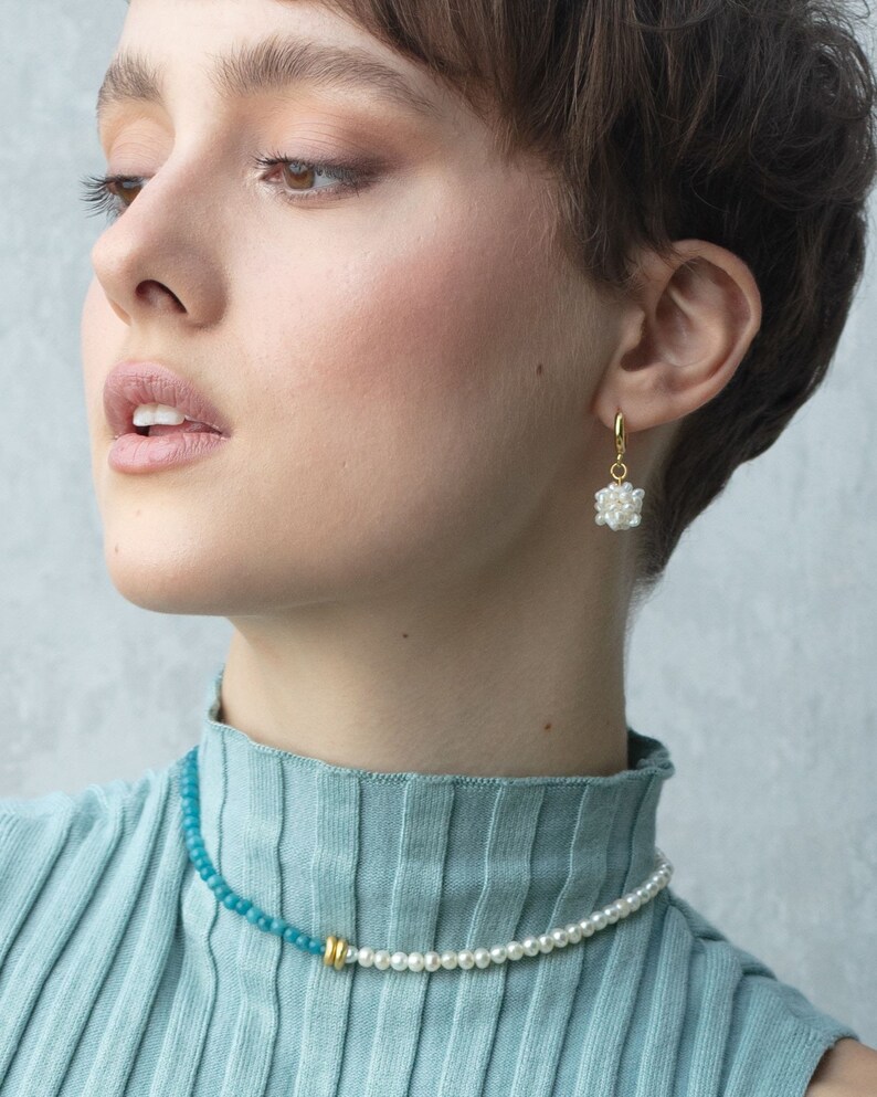 Pearl Necklace Natural Stone Gemstone Pearl Necklaces Etsy