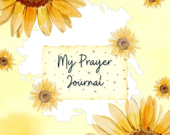 Womens Sunflower Sunshine Prayer Journal Gratitude Journal Mother's day Planner, Daily Prayer Planner, Devotional Planner Christian Gift