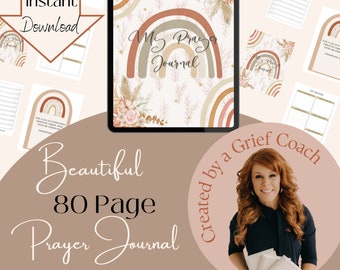 BOHO Prayer Journal, Bible Study, Easter gift, Gratitude Journal, Mother's Day gift, BOHO Daily Prayer Planner, Devotional, Christian Gift
