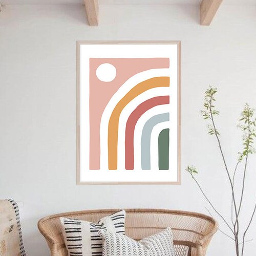 Daylight Art Print Instant Printable Geometric Rainbow Sun Etsy