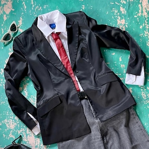 vintage 90s jacket 90s evening black jacket 90s black blazer 90s tux style black blazer 90s ladies suit jacket 90s power dressing 90s Etam
