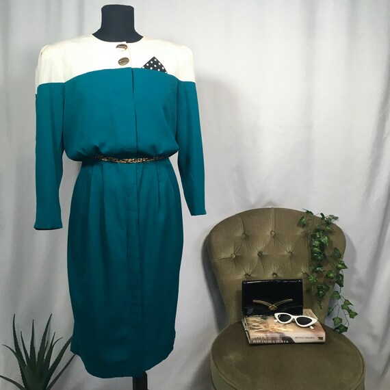 1980s power dress 1980s vintage dress 1980s pencil