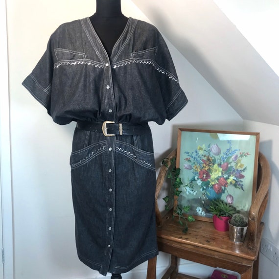 1980’s vintage dress 1980s western dress 1980s cou