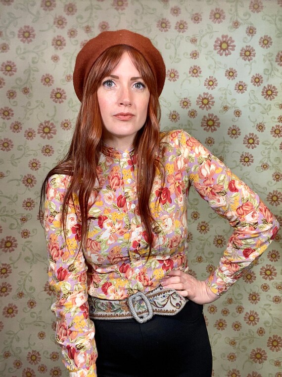 vintage 80’s shirt vintage floral shirt vintage Ca