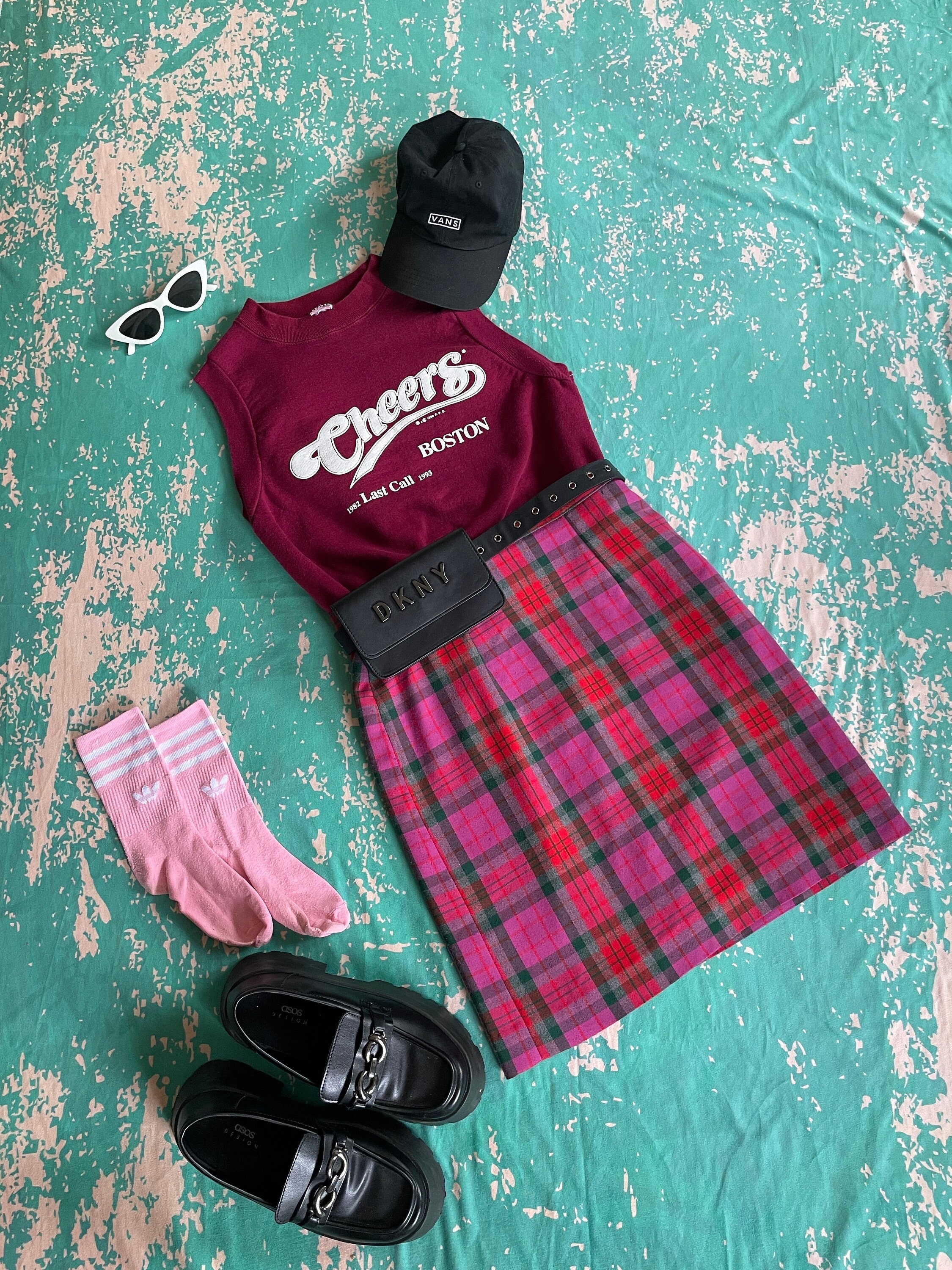 Pink Tartan Skirt Vintage 90s Skirt Vintage Checked Skirt Vintage Pink Skirt 90s Mini Skirt Plaid Tartan Skirt Red and Pink Tartan 90s Mini Etsy UK