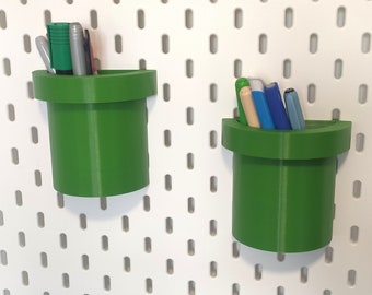 Pots à crayons Mario pour pegboard IKEA SKADIS - 2 unités