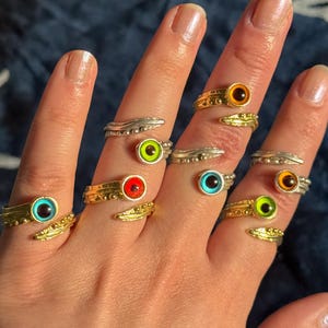 Kraken Eye Adjustable Ring / cryptid, monster, dragon, creature, fantasy, folklore, creepy, spooky, Halloween, funky