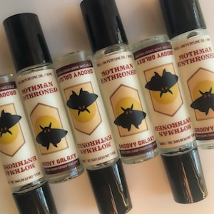 Mothman Enthroned Roll On Perfume Oil / Cryptid Perfume, Weird Funky Unique Spooky Art History Medieval Renaissance Incense Fragrance