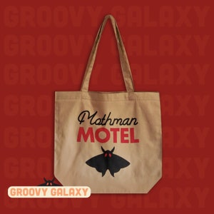 Mothman Motel Tote Bag // Kitschy Cryptid Spooky Retro Funny Novelty Gift